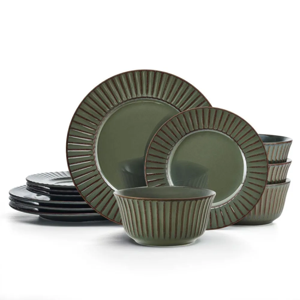 Pfaltzgraff® Dannie Green 12 Piece Dinnerware Set, Service for 4- Dinnerware Service For 4