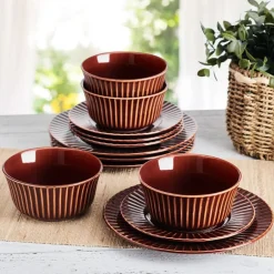 Pfaltzgraff® Dannie Red 12 Piece Dinnerware Set, Service for 4- Dinnerware Service For 4