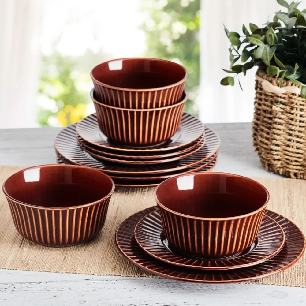Pfaltzgraff® Dannie Red 12 Piece Dinnerware Set, Service for 4- Dinnerware Service For 4