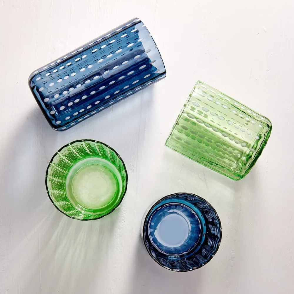 Darbie Angell Dappled Clouds Cobalt Set of 4 Highball Glasses- Drinking Glasses