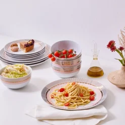 Darbie Angell Golden Charm Metallic 12 Piece Dinnerware Set, Service for 4- Dinnerware Service For 4