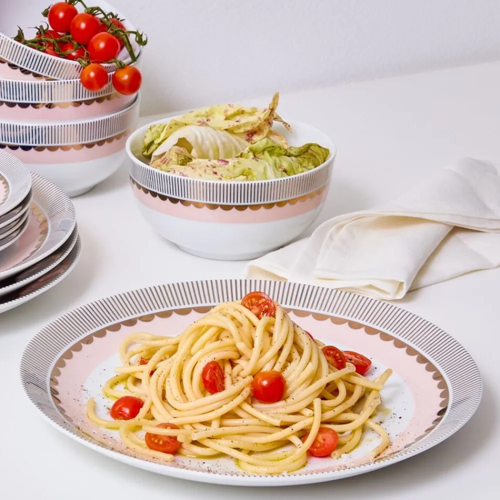 Darbie Angell Golden Charm Metallic 12 Piece Dinnerware Set, Service for 4- Dinnerware Service For 4