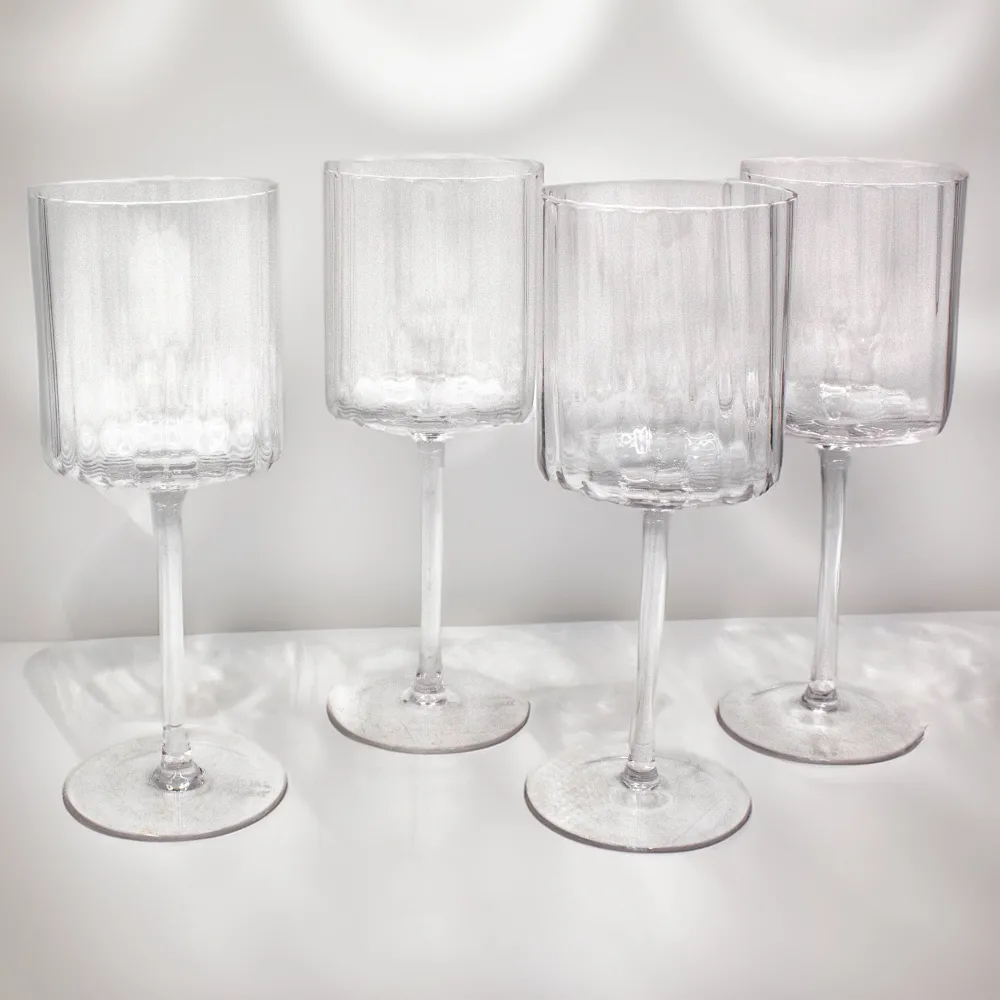 Darbie Angell Set of 4 Prismatic Wine Glasses- Drinking Glasses