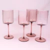 Darbie Angell Set of 4 Prismatic Lilac Wine Glasses- Drinking Glasses