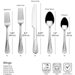 Darbie Angell Wings 20 Piece Flatware Set, Service for 4- Sets