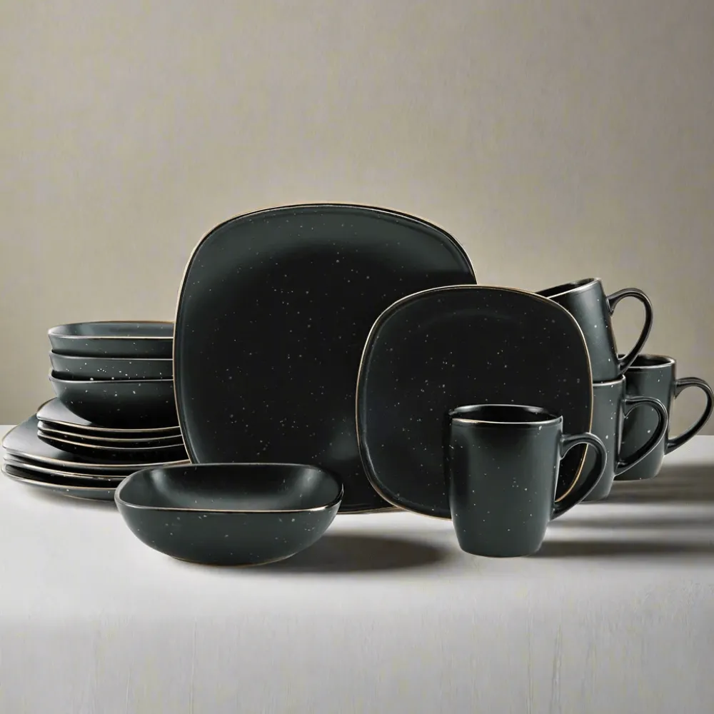Pfaltzgraff® Decker Black 16 Piece Dinnerware Set, Service for 4- Dinnerware Service For 4