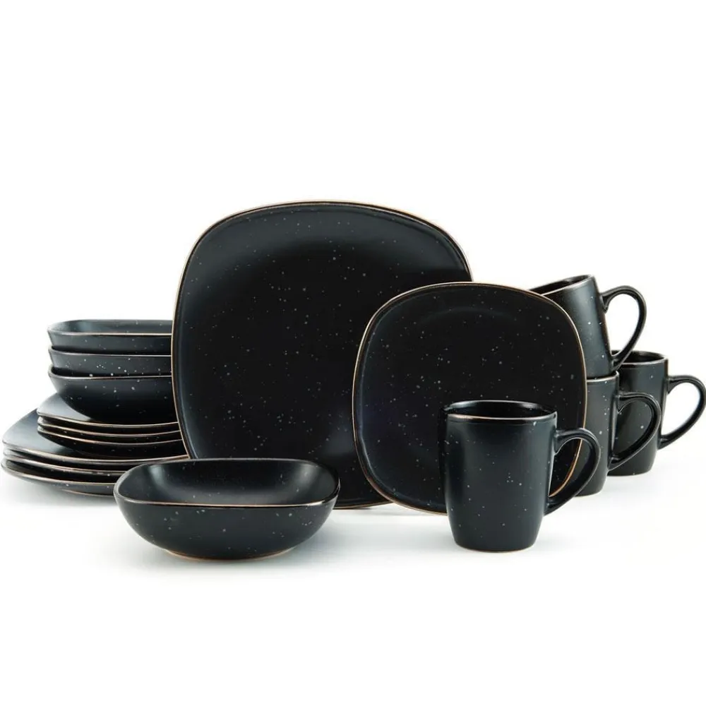 Pfaltzgraff® Decker Black 16 Piece Dinnerware Set, Service for 4- Dinnerware Service For 4
