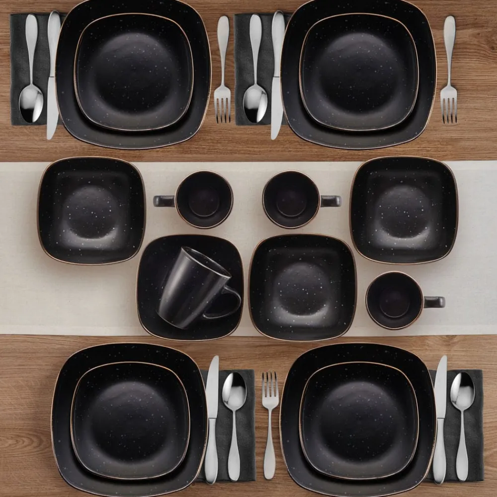 Pfaltzgraff® Decker Black 16 Piece Dinnerware Set, Service for 4- Dinnerware Service For 4
