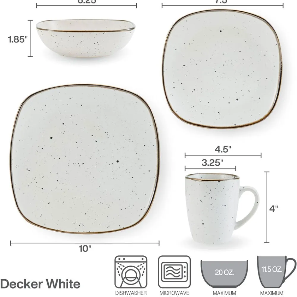 Pfaltzgraff® Decker White 16 Piece Dinnerware Set, Service for 4- Dinnerware Service For 4