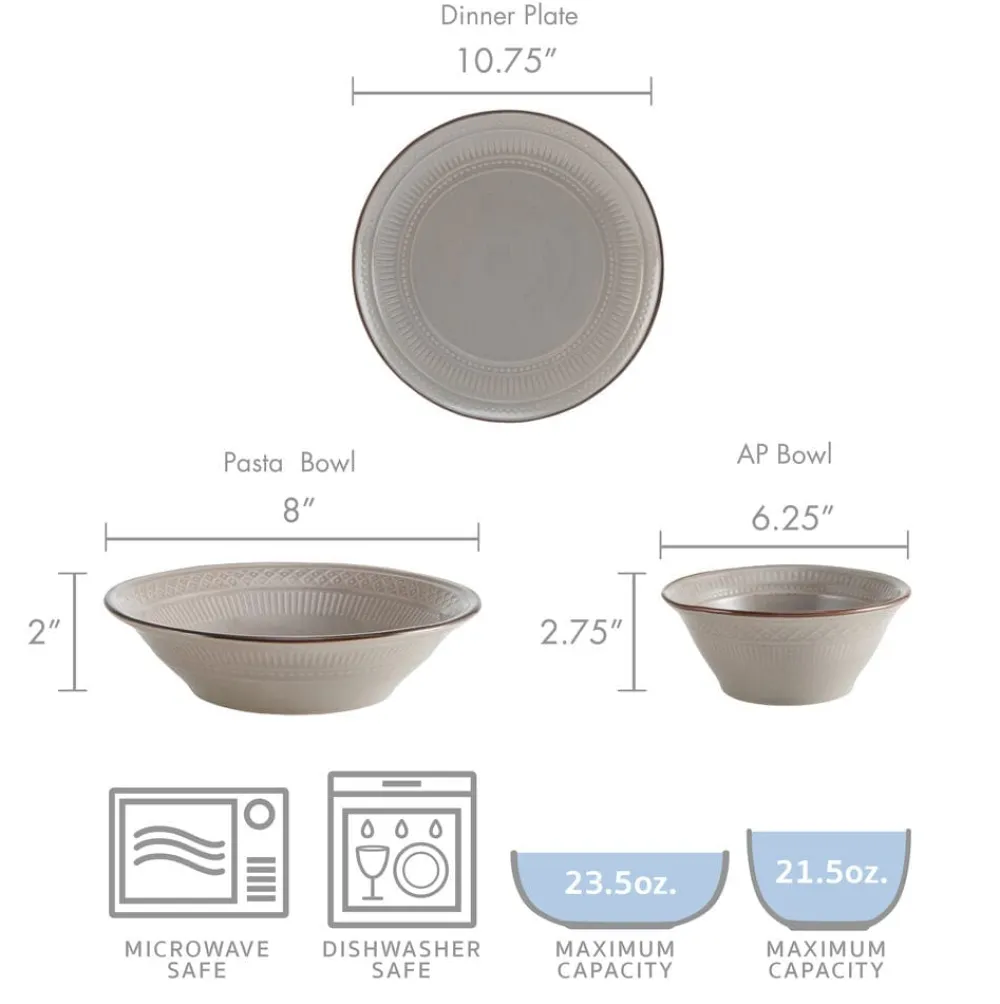 Pfaltzgraff® Easton 12 Piece Dinnerware Set, Service for 4- Dinnerware Service For 4