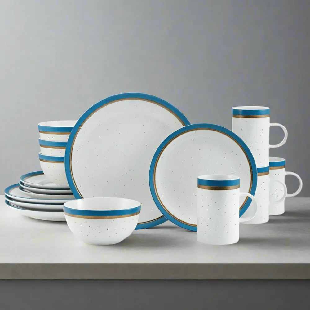 Pfaltzgraff® Ezra Blue 16 Piece Dinnerware Set, Service for 4- Dinnerware Service For 4