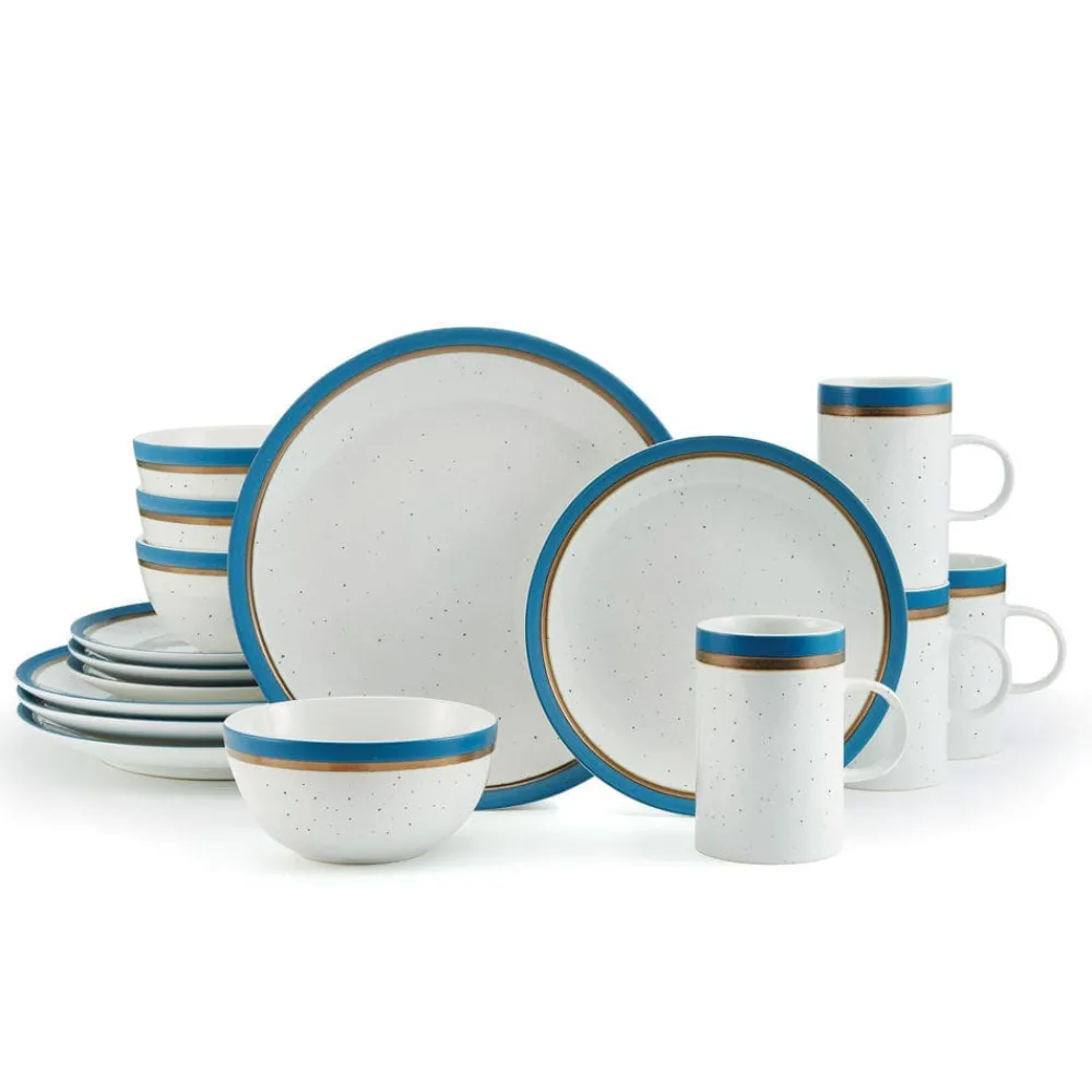 Pfaltzgraff® Ezra Blue 16 Piece Dinnerware Set, Service for 4- Dinnerware Service For 4