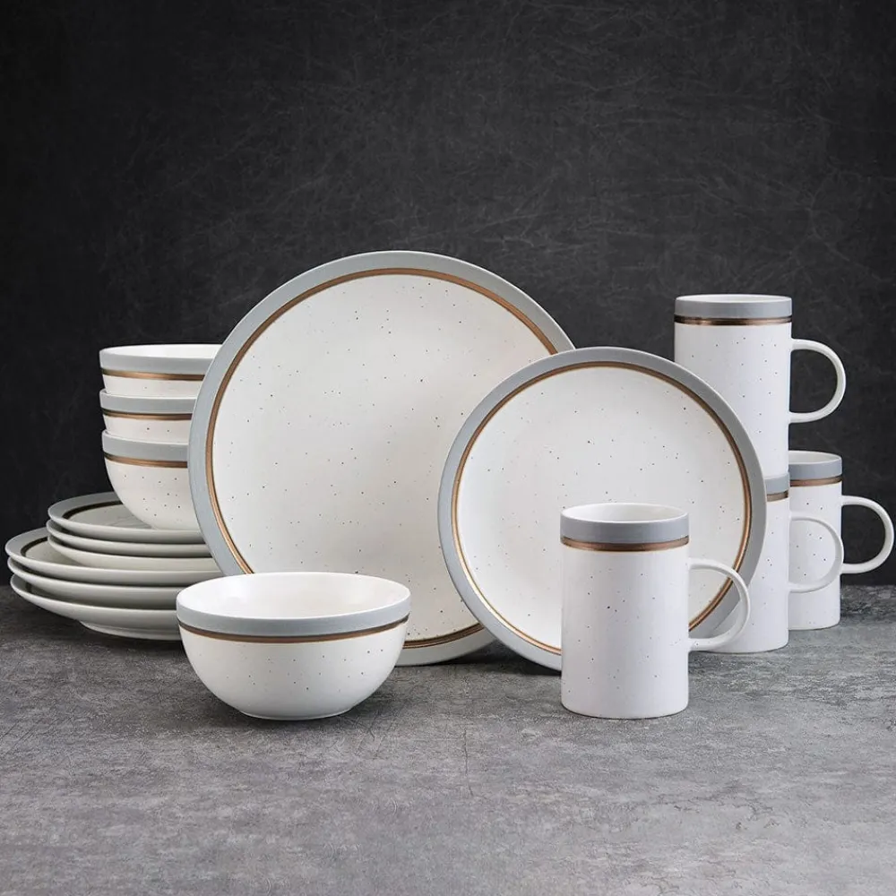 Pfaltzgraff® Ezra Grey 16 Piece Dinnerware Set, Service for 4- Dinnerware Service For 4