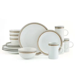 Pfaltzgraff® Ezra Taupe 16 Piece Dinnerware Set, Service for 4- Dinnerware Service For 4