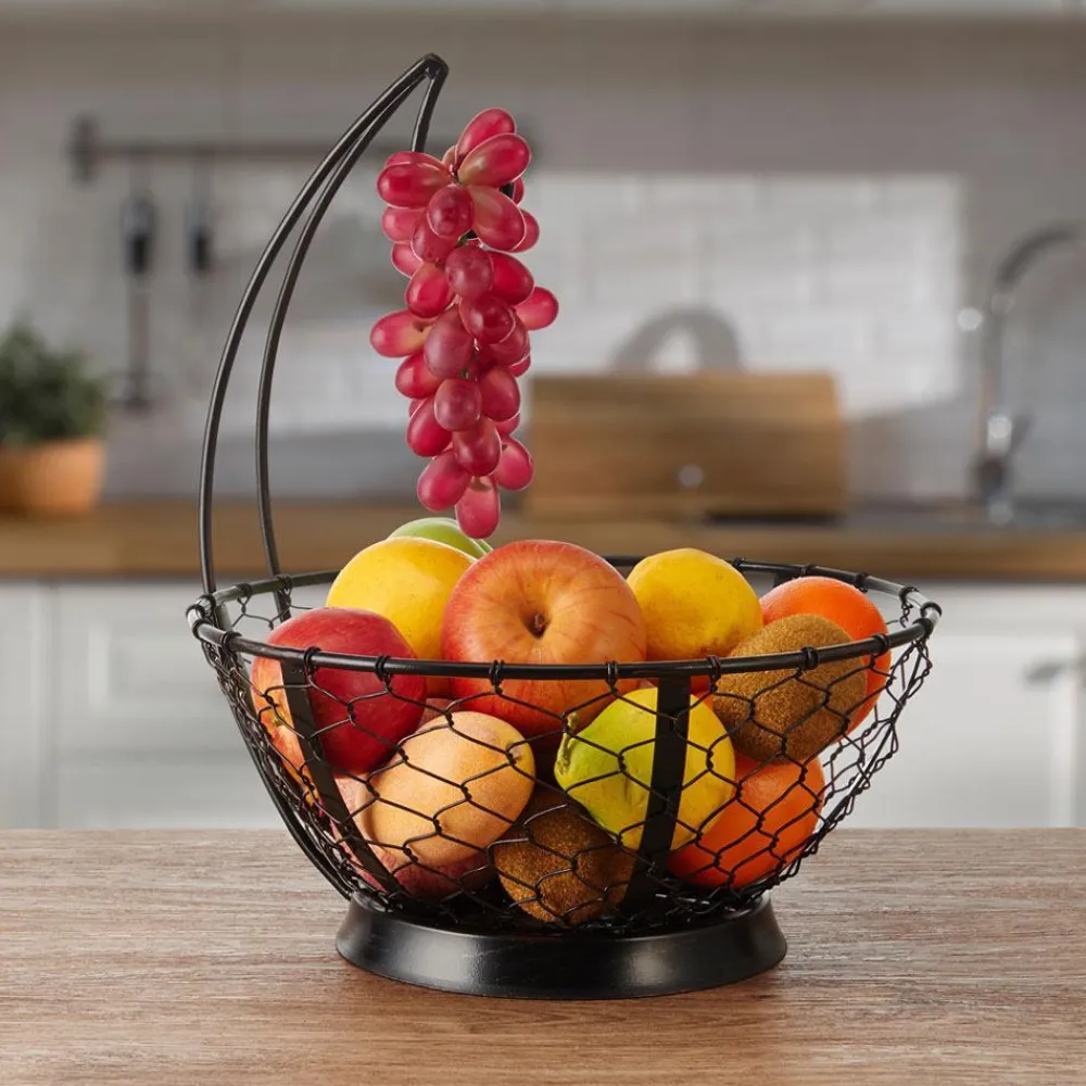 Gourmet Basics® Farmers Market Fruit Basket with Banana Hanger- Fruit And Storage Baskets