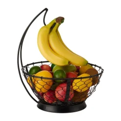 Gourmet Basics® Farmers Market Fruit Basket with Banana Hanger- Fruit And Storage Baskets