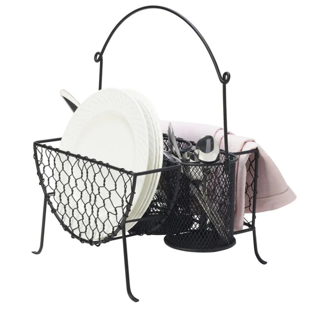 Gourmet Basics® Farmers Market Hostess Buffet Storage Caddy- Flatware Caddies|Fruit And Storage Baskets