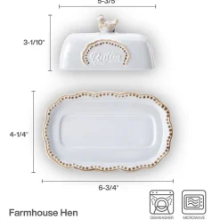 Pfaltzgraff® Farmhouse Hen Covered Butter Dish- Butter Dishes