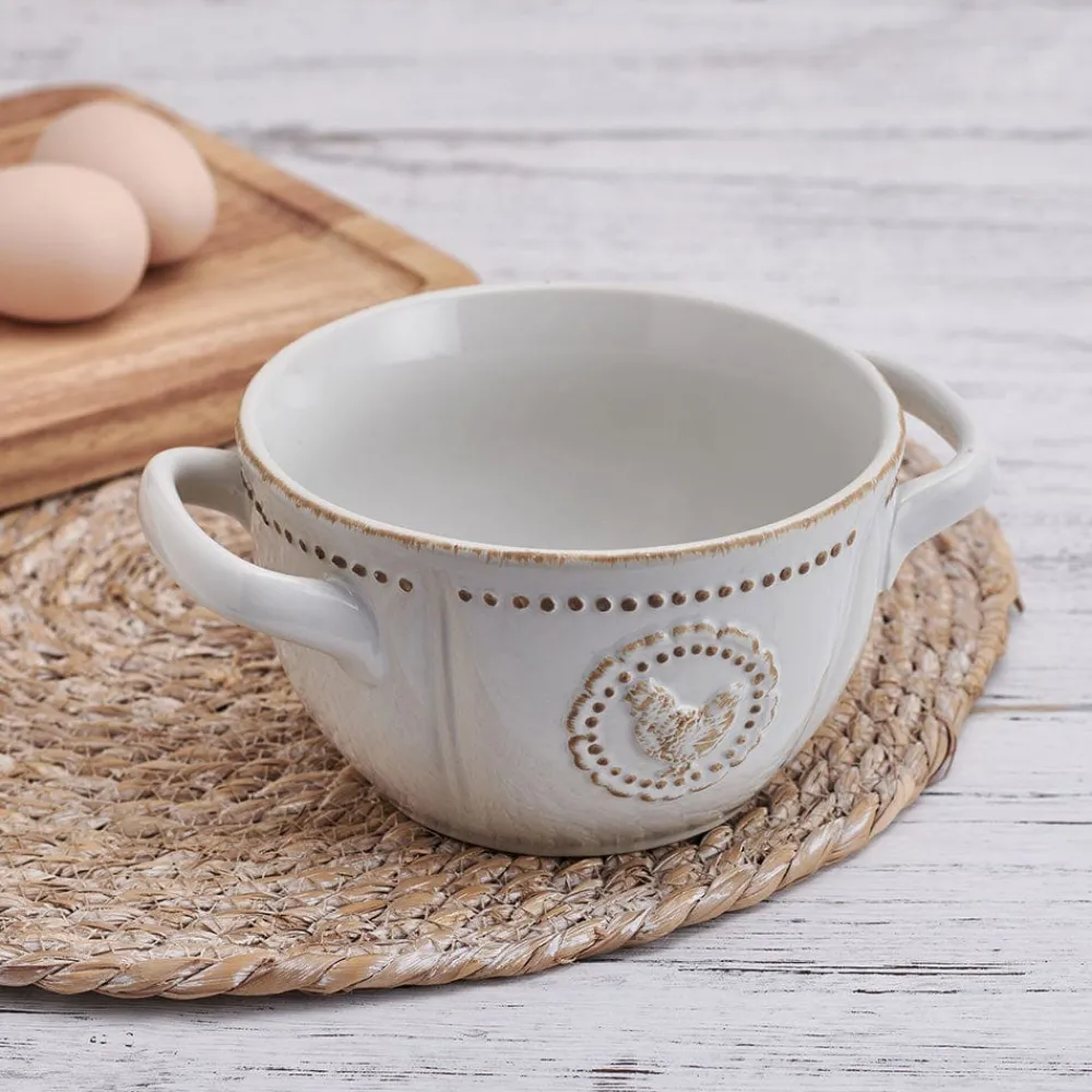 Pfaltzgraff® Farmhouse Hen Double Handled Bowl- Soup Cereal Bowls