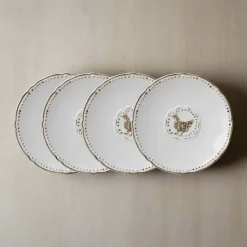 Pfaltzgraff® Farmhouse Hen Set of 4 Appetizer Plates- Appetizer Plates