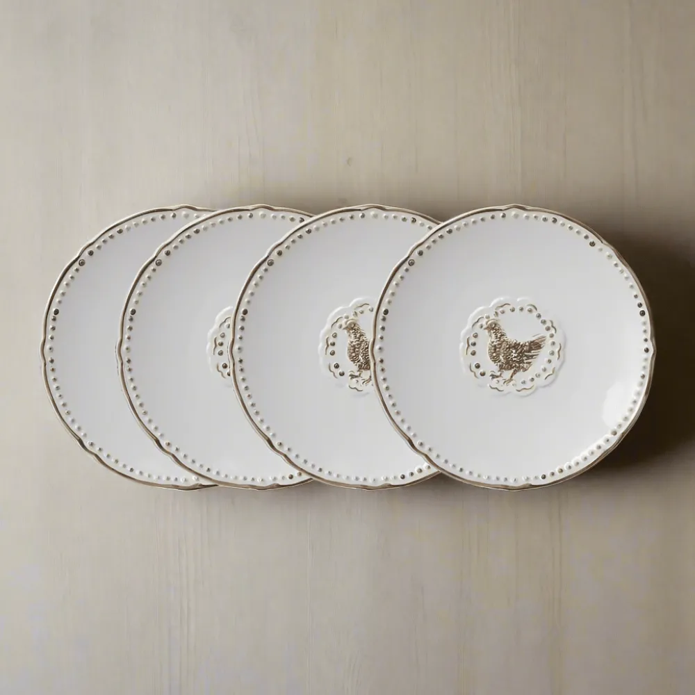 Pfaltzgraff® Farmhouse Hen Set of 4 Appetizer Plates- Appetizer Plates