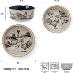 Pfaltzgraff® Farmyard Rooster 12 Piece Dinnerware Set, Service for 4- Dinnerware Service For 4