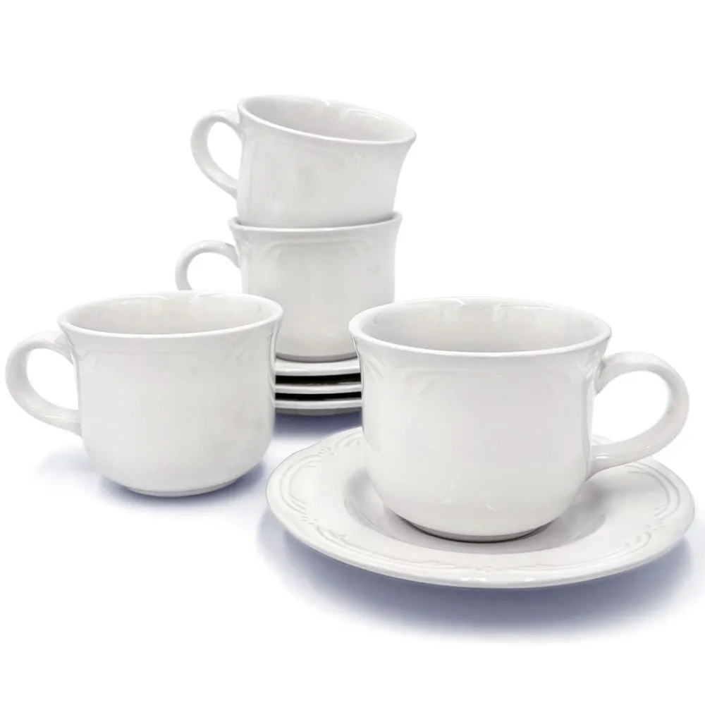 Pfaltzgraff® Filigree® Set of 4 Tea Cups and Saucers- Teacups