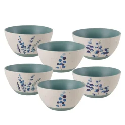 Pfaltzgraff® Floral Blue Set of 6 Soup Cereal Bowls, Assorted- Soup Cereal Bowls