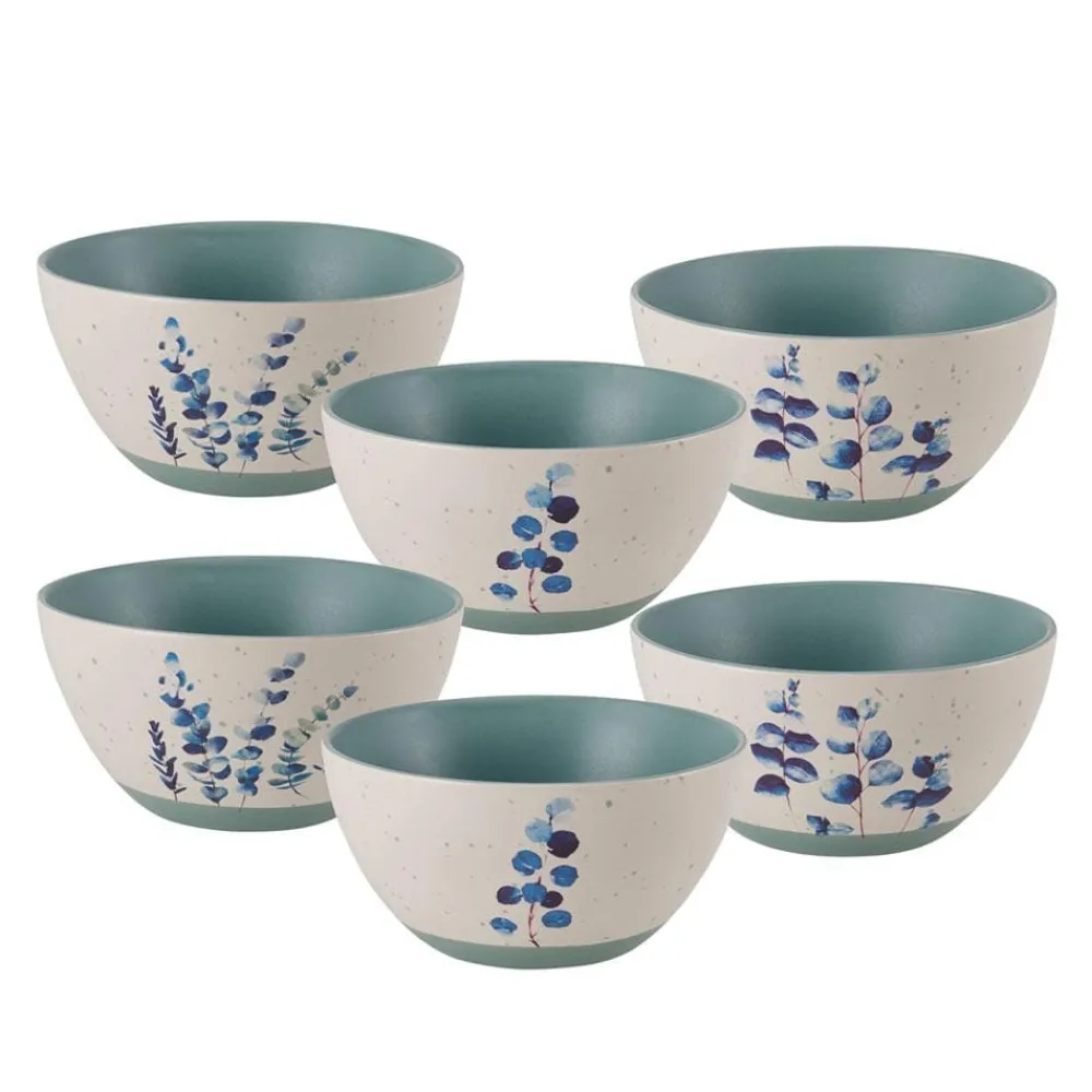 Pfaltzgraff® Floral Blue Set of 6 Soup Cereal Bowls, Assorted- Soup Cereal Bowls