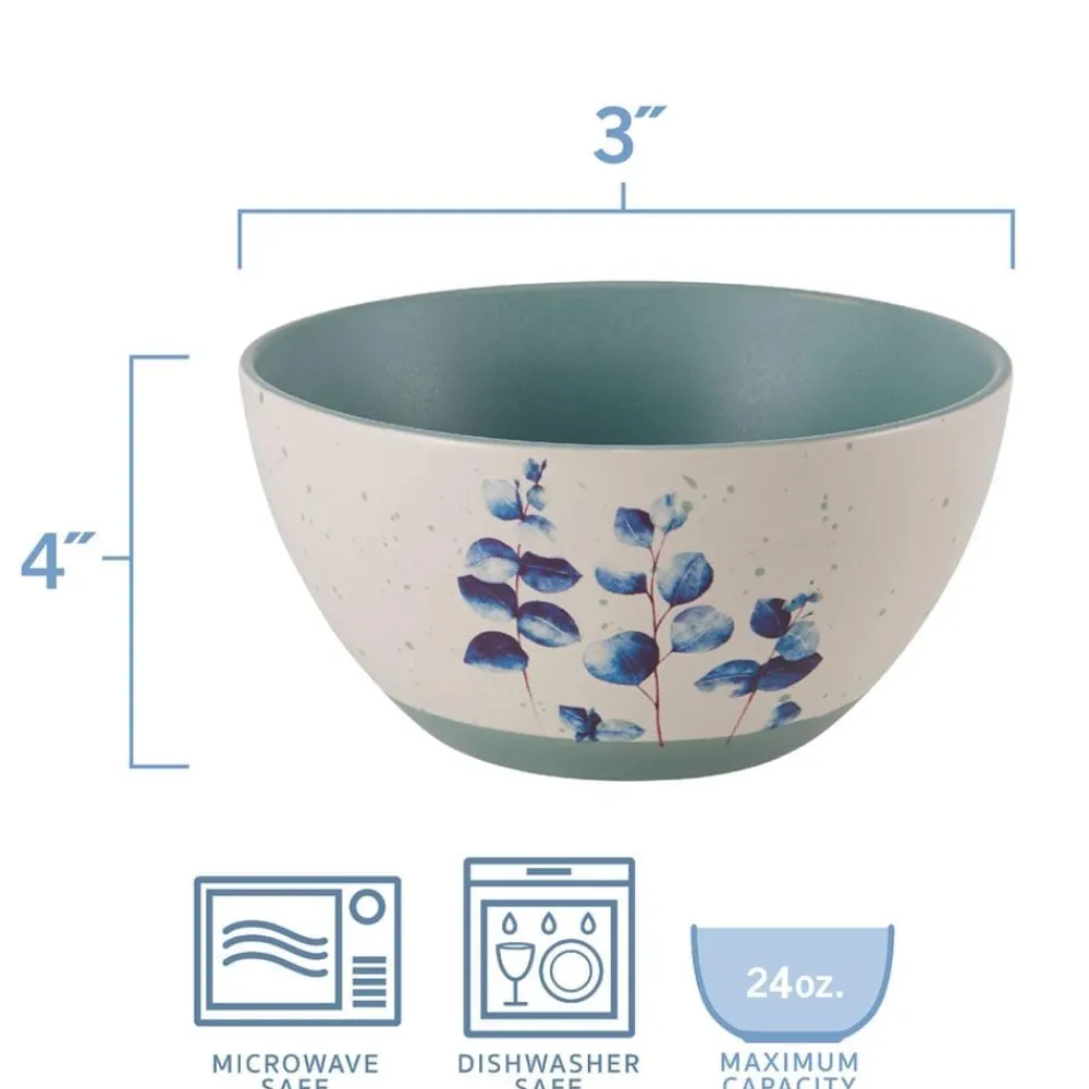 Pfaltzgraff® Floral Blue Set of 6 Soup Cereal Bowls, Assorted- Soup Cereal Bowls