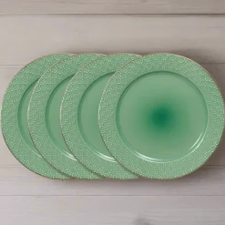 Pfaltzgraff® French Lace Set of 4 Green Dinner Plates- Dinner Plates