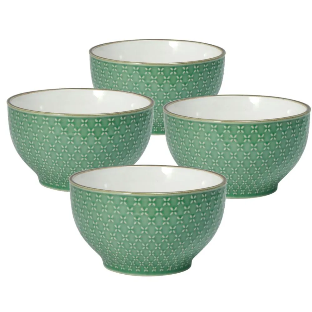 Pfaltzgraff® French Lace Set of 4 Green Soup Cereal Bowls- Soup Cereal Bowls