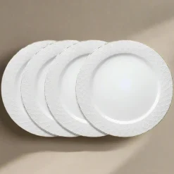 Pfaltzgraff® French Lace Set of 4 White Dinner Plates- Dinner Plates