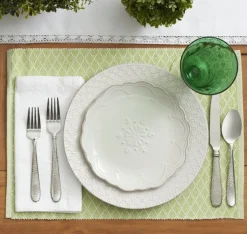 Pfaltzgraff® French Lace Set of 4 White Dinner Plates- Dinner Plates