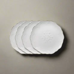 Pfaltzgraff® French Lace Set of 4 White Salad Plates- Salad Plates