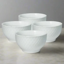 Pfaltzgraff® French Lace Set of 4 White Soup Cereal Bowls- Soup Cereal Bowls