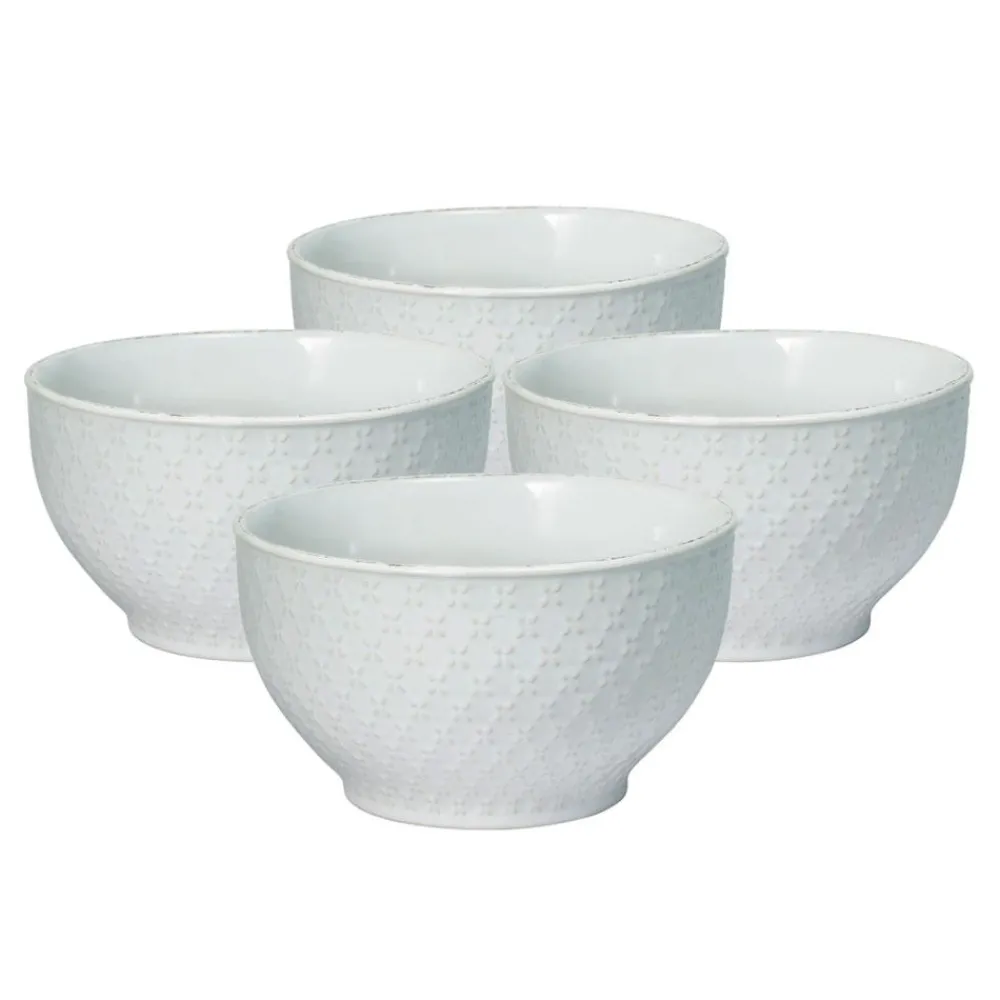 Pfaltzgraff® French Lace Set of 4 White Soup Cereal Bowls- Soup Cereal Bowls