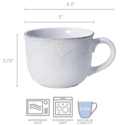 Pfaltzgraff® French Lace White Jumbo Soup Mug- Soup Cereal Bowls
