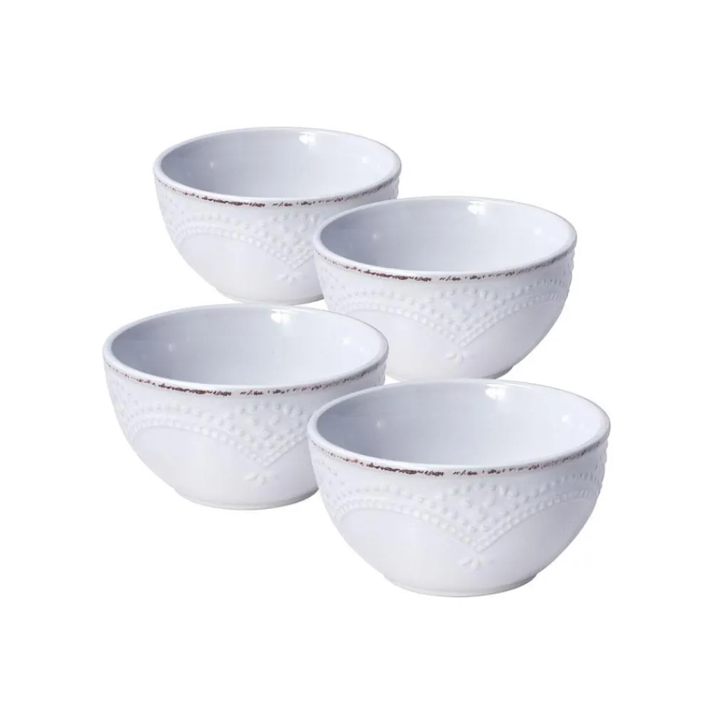 Pfaltzgraff® French Lace White Set of 4 Fruit Bowls- Fruit Bowls