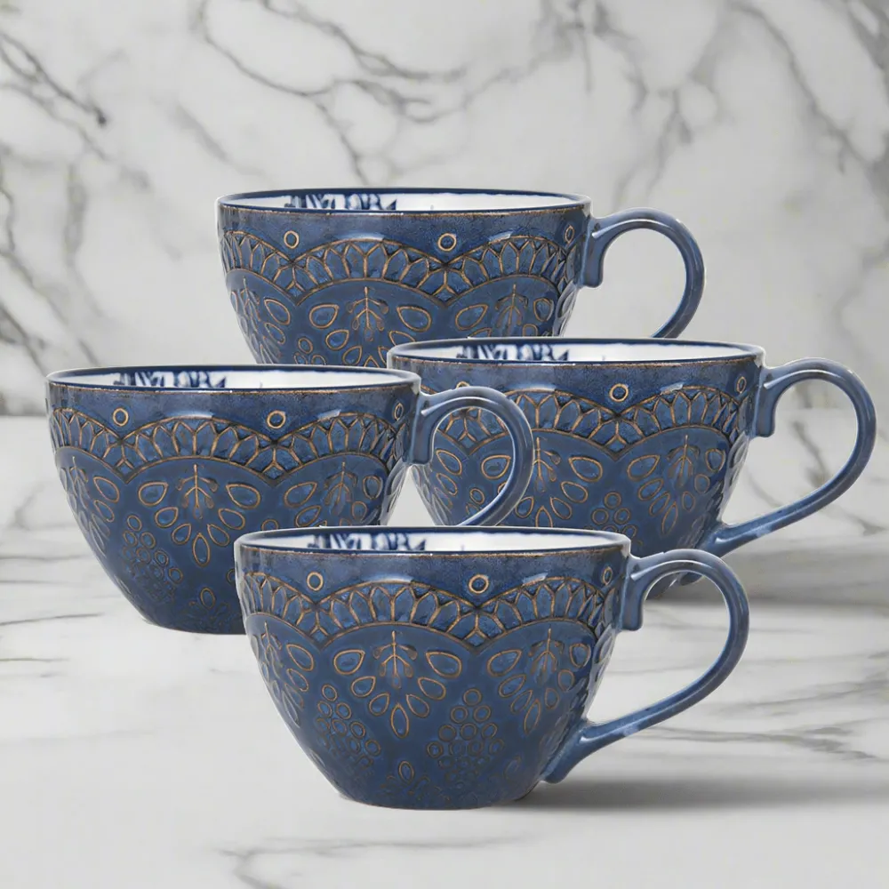 Pfaltzgraff® Gabriela Blue Set of 4 Mugs- Coffee Mugs