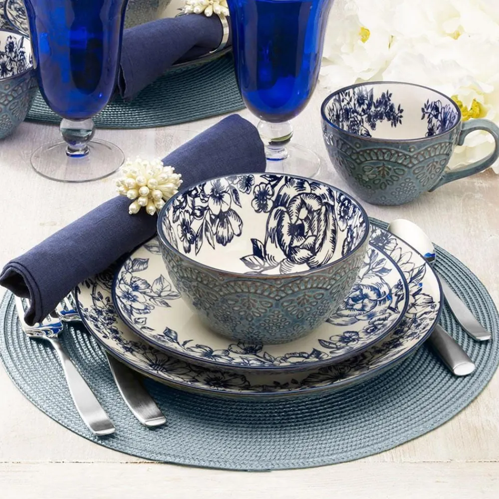 Pfaltzgraff® Gabriela Blue Set of 4 Salad Plates- Salad Plates