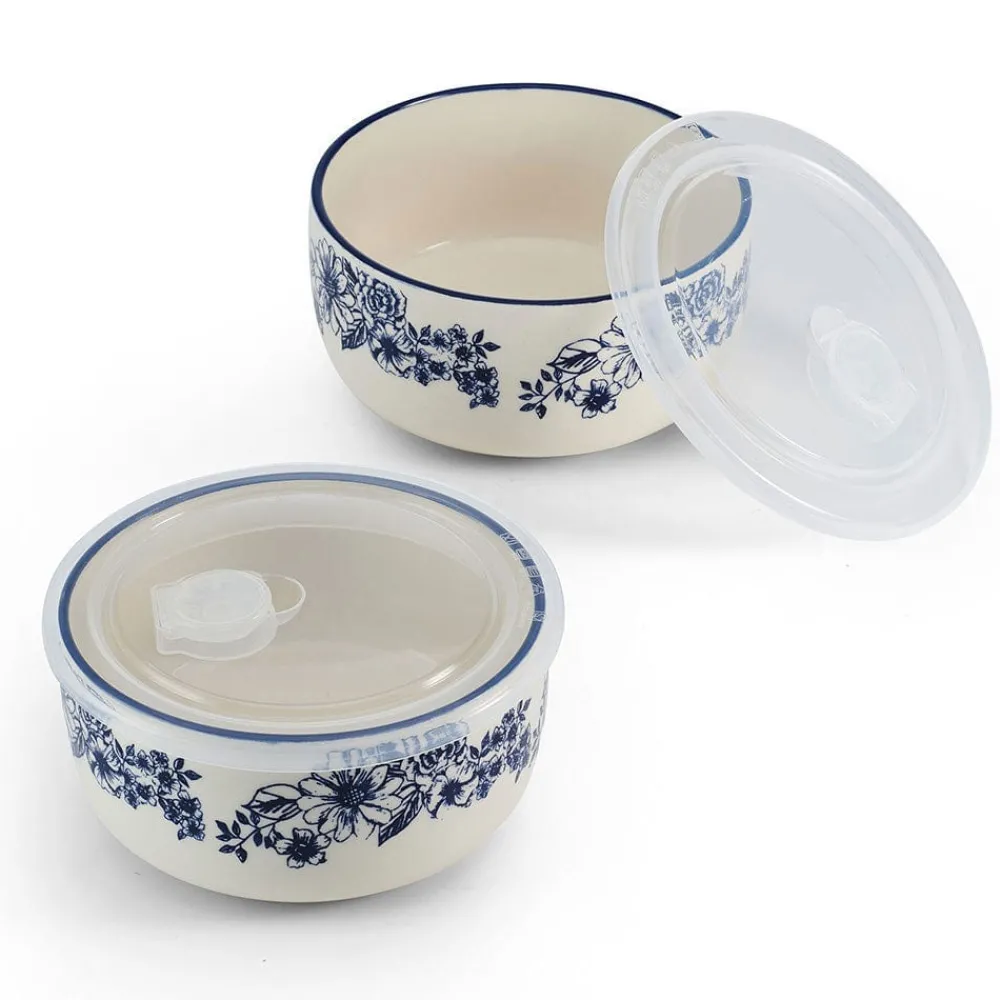 Pfaltzgraff® Gabriela Blue Set of 2 Storage Bowls with Lids- Serve Bowls