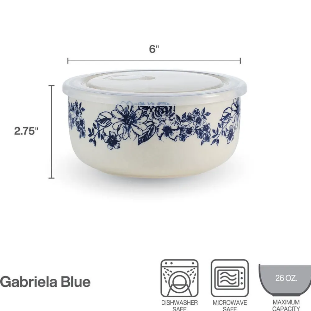 Pfaltzgraff® Gabriela Blue Set of 2 Storage Bowls with Lids- Serve Bowls