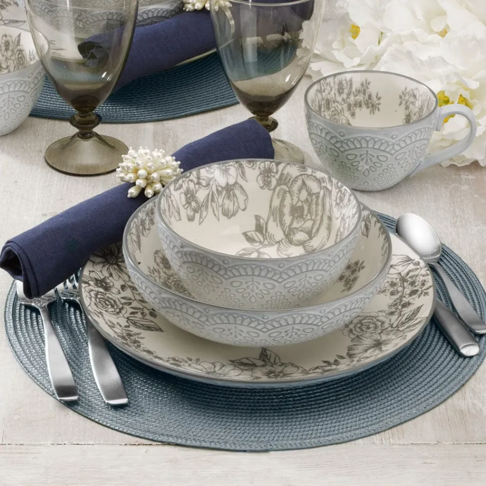 Pfaltzgraff® Gabriela Gray 16 Piece Dinnerware Set, Service for 4- Dinnerware Service For 4