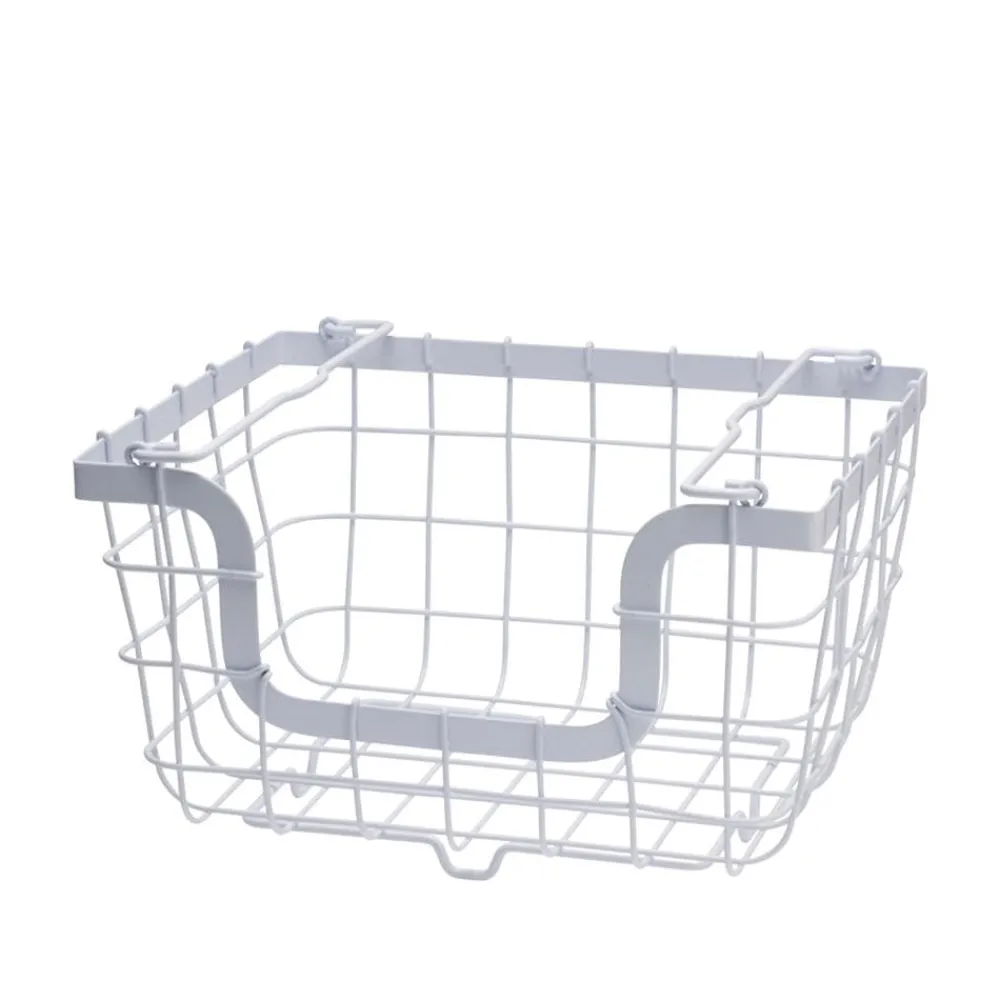 Gourmet Basics® General Store White Stacking And Nesting Wire Organization Basket- Fruit And Storage Baskets