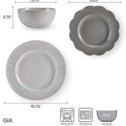 Pfaltzgraff® Gia 12 Piece Dinnerware Set, Service for 4- Dinnerware Service For 4
