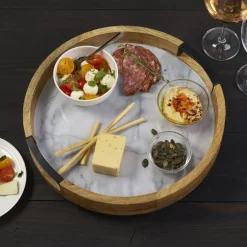 Gourmet Basics® Gray Marble Lazy Susan Serve Tray- Lazy Susans