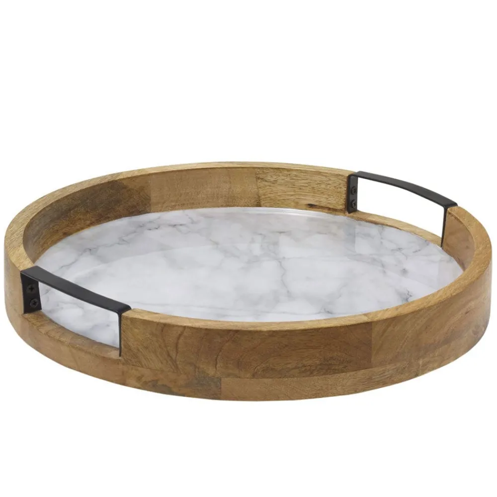 Gourmet Basics® Gray Marble Lazy Susan Serve Tray- Lazy Susans