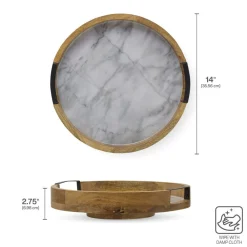 Gourmet Basics® Gray Marble Lazy Susan Serve Tray- Lazy Susans