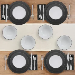 Pfaltzgraff® Grayson Charcoal 12 Piece Dinnerware Set, Service for 4- Dinnerware Service For 4